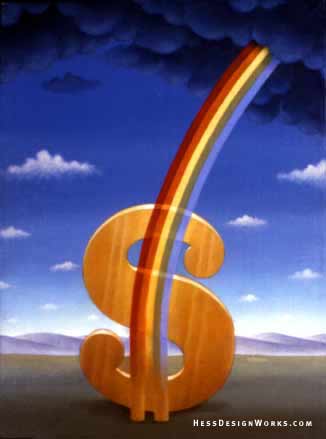 $ Rainbow money dollar stock art