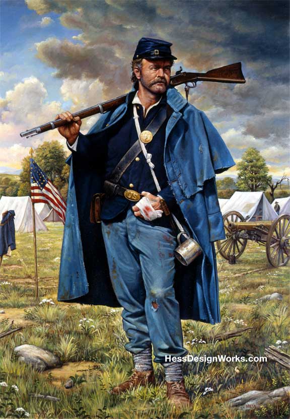 Civil War soldier fear Stock Image