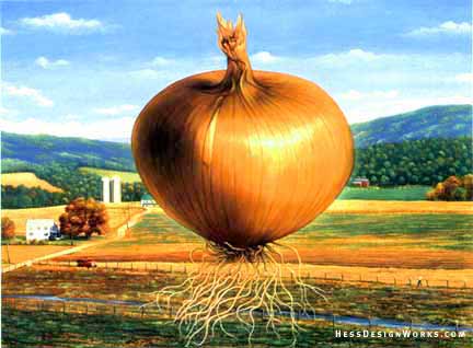 Onion farm landscape vegetable stock art