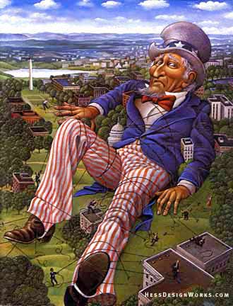 Uncle Sam government washington dc stock illustration